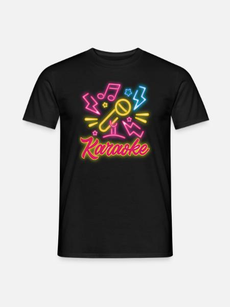 Karaoke Microphone Musical Notes Flash - Men's T-Shirt - black