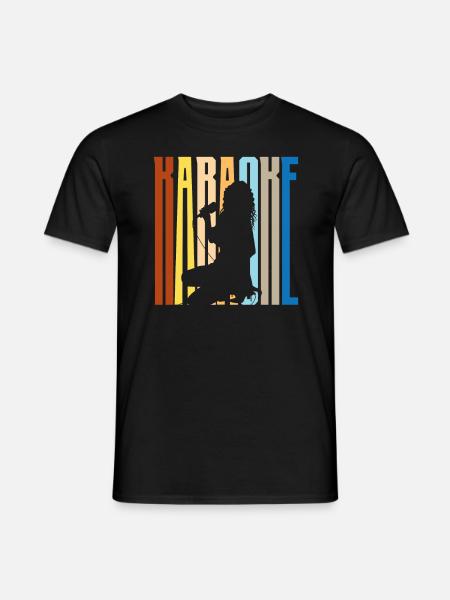 Karaoke Singer Silhouette Retro - Men's T-Shirt - black