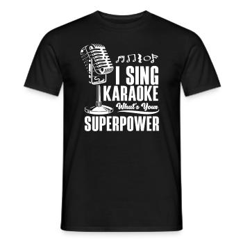 Je chante au karaoké Quel est ton superpouvoir - T-shirt homme - noir - Devant - AI Model Male 178 light (178cm)