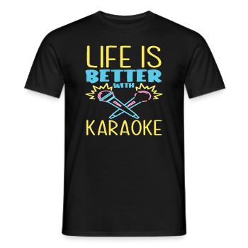 La vie est meilleure avec le karaoké - T-shirt homme - noir - Devant - AI Model Male 178 light (178cm)