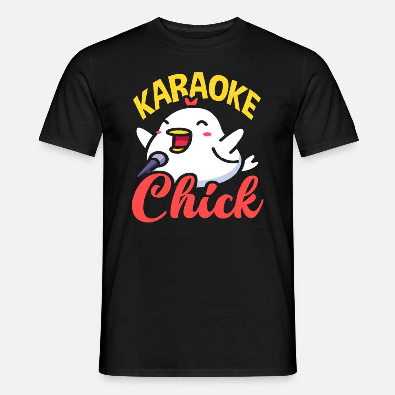 Karaoke Chick Singing Fun Chicken - Men's T-shirt - black