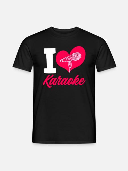 I Love Karaoke Microphone Heart - Men's T-Shirt - black
