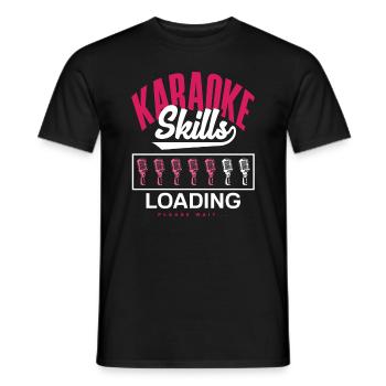 Karaoke Skills Loading Please Wait - Men's T-Shirt - black - Front - AI Model Male 178 light (178cm)