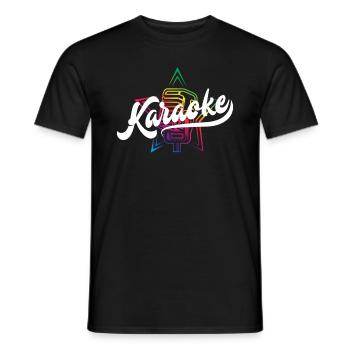 Buntes Karaoke-Mikrofon-Design - Männer T-Shirt - Schwarz - Vorne - AI Model Male 178 light (178cm)
