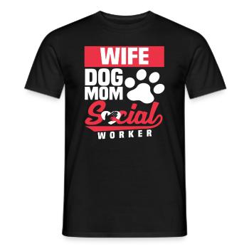 Wife Dog Mom Social Worker - Men's T-Shirt - black - Front - AI Model Male 178 light (178cm)