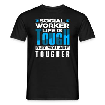 Sozialarbeiter Leben Ist Hart Aber Du Bist Härter - Männer T-Shirt - Schwarz - Vorne - AI Model Male 178 light (178cm)