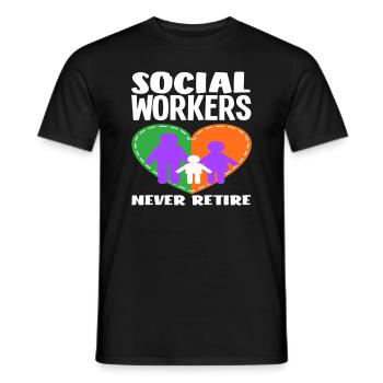 Social workers never stop - Men's T-Shirt - black - Front - AI Model Male 178 light (178cm)