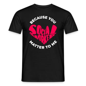 Parce que je me soucie de toi Travailleur social - T-shirt homme - noir - Devant - AI Model Male 178 light (178cm)