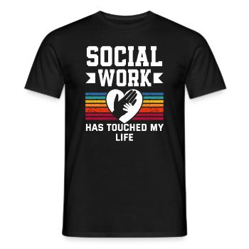 Le travail social a touché ma vie - T-shirt homme - noir - Devant - AI Model Male 178 light (178cm)