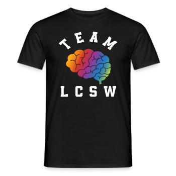 Team LCSW Colorful Brain Motif - Men's T-Shirt - black - Front - AI Model Male 178 light (178cm)
