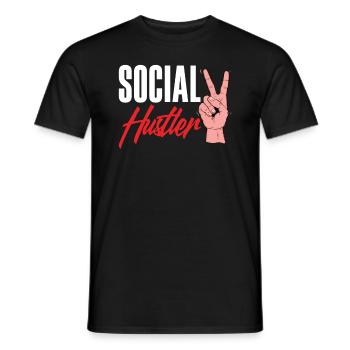 Social Hustler Peace Sign Style - Men's T-Shirt - black - Front - AI Model Male 178 light (178cm)