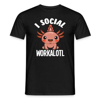 Ich Bin Ein Soziales Workalotl - Männer T-Shirt - Schwarz - Vorne - AI Model Male 178 light (178cm)
