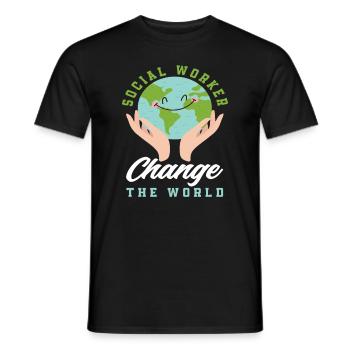 Just a cool social worker - Men's T-Shirt - black - Front - AI Model Male 178 light (178cm)