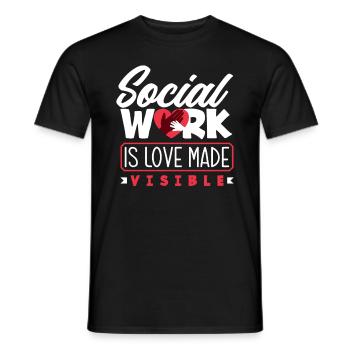 Soziale Arbeit Ist Liebe Sichtbar - Männer T-Shirt - Schwarz - Vorne - AI Model Male 178 light (178cm)