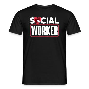 Social worker heart hand icon - Men's T-Shirt - black - Front - AI Model Male 178 light (178cm)