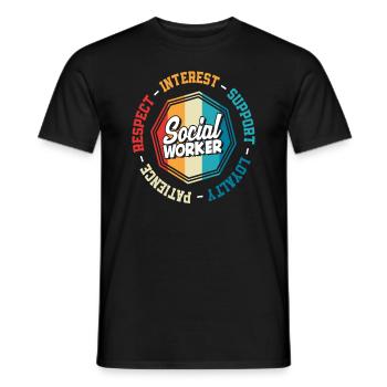 Social workers Respect Patience Loyalty - Men's T-Shirt - black - Front - AI Model Male 178 light (178cm)
