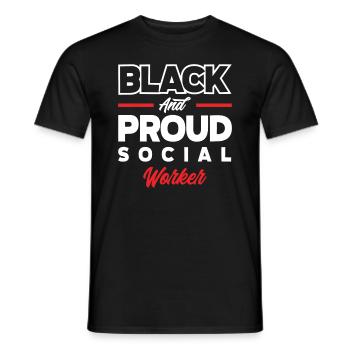 Travailleuse sociale noire et fière - T-shirt homme - noir - Devant - AI Model Male 178 light (178cm)