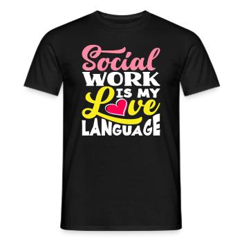 Social work is my love language - Men's T-Shirt - black - Front - AI Model Male 178 light (178cm)