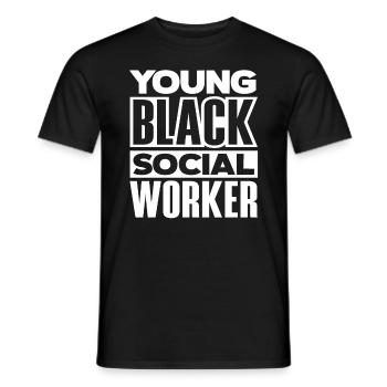 Young Black Social Workers - Men's T-Shirt - black - Front - AI Model Male 178 light (178cm)