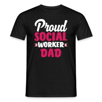 Proud social worker dad - Men's T-Shirt - black - Front - AI Model Male 178 light (178cm)