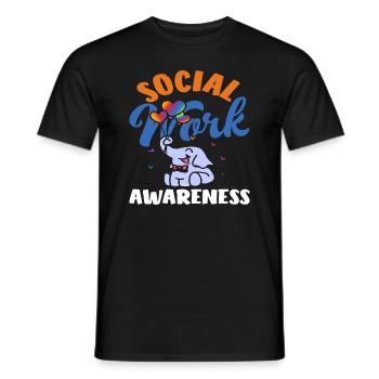 Social Work Awareness Elephant Balloons - Men's T-Shirt - black - Front - AI Model Male 178 light (178cm)