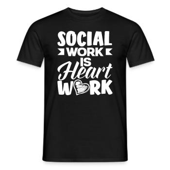 Social work is heart work - Men's T-Shirt - black - Front - AI Model Male 178 light (178cm)
