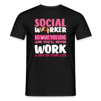 Les travailleurs sociaux font ce que vous aimez - T-shirt homme - noir - Devant - AI Model Male 178 light (178cm)