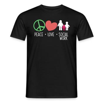 Frieden Liebe Soziale Arbeit - Männer T-Shirt - Schwarz - Vorne - AI Model Male 178 light (178cm)