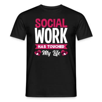 Le travail social a touché ma vie - T-shirt homme - noir - Devant - AI Model Male 178 light (178cm)