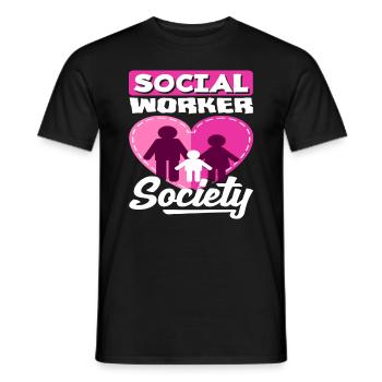 Social Worker Society Heart Family - Men's T-Shirt - black - Front - AI Model Male 178 light (178cm)