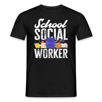 School social workers: Valuable support for - Men's T-Shirt - black - Front - AI Model Male 178 light (178cm)