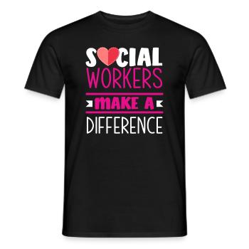 Sozialarbeiter Machen Einen Unterschied - Männer T-Shirt - Schwarz - Vorne - AI Model Male 178 light (178cm)