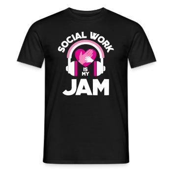 Le travail social, c’est mon truc - T-shirt homme - noir - Devant - AI Model Male 178 light (178cm)