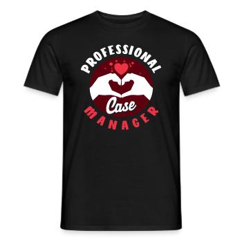 Gestionnaire de cas professionnel Conception Coeur Mains - T-shirt homme - noir - Devant - AI Model Male 178 light (178cm)