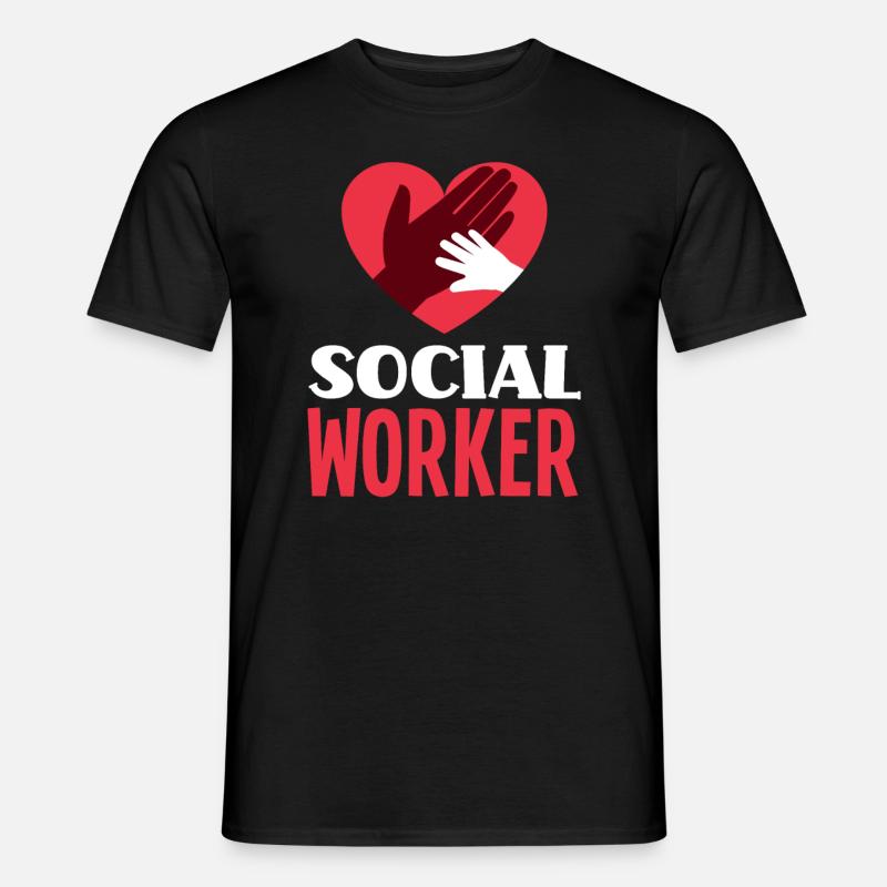 Soziale Arbeit Herz Hand - Männer T-Shirt - Schwarz