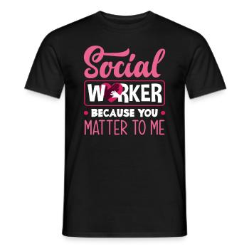 Travailleuse sociale parce que tu es importante pour moi - T-shirt homme - noir - Devant - AI Model Male 178 light (178cm)