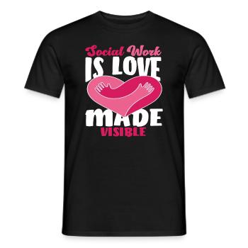Soziale Arbeit Ist Liebe Sichtbar - Männer T-Shirt - Schwarz - Vorne - AI Model Male 178 light (178cm)