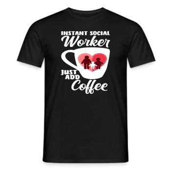 Instant Social Worker Simple Coffee - Men's T-Shirt - black - Front - AI Model Male 178 light (178cm)