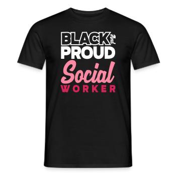 Black And Pride Social Worker - Men's T-Shirt - black - Front - AI Model Male 178 light (178cm)