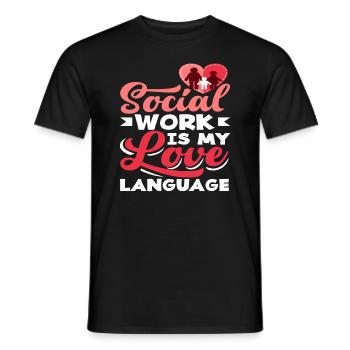 Soziale Arbeit Ist Meine Liebessprache - Männer T-Shirt - Schwarz - Vorne - AI Model Male 178 light (178cm)