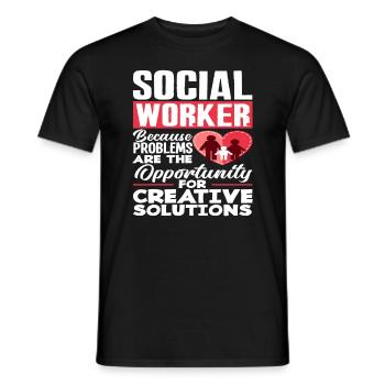 Social workers Problems are opportunities for creative people - Men's T-Shirt - black - Front - AI Model Male 178 light (178cm)