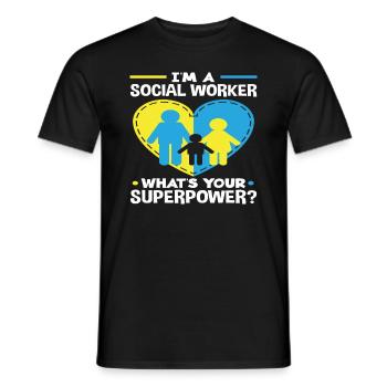 Je suis travailleur social, quel est le vôtre - T-shirt homme - noir - Devant - AI Model Male 178 light (178cm)