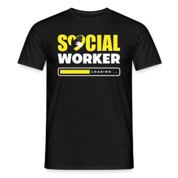 Social worker is invited... - Men's T-Shirt - black - Front - AI Model Male 178 light (178cm)