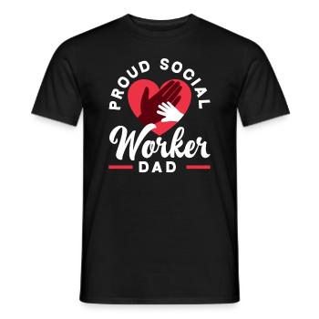 Stolzer Sozialarbeiter Papa mit Herz - Männer T-Shirt - Schwarz - Vorne - AI Model Male 178 light (178cm)