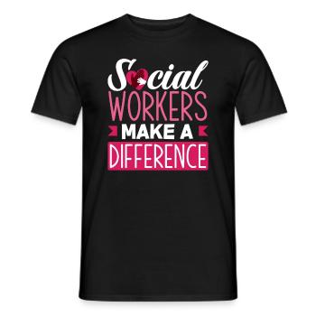 Sozialarbeiter Machen Einen Unterschied - Männer T-Shirt - Schwarz - Vorne - AI Model Male 178 light (178cm)