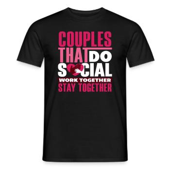 Paare Die Zusammen Soziale Arbeit Machen Bleiben - Männer T-Shirt - Schwarz - Vorne - AI Model Male 178 light (178cm)