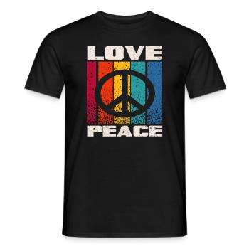 Liebe Frieden Regenbogen Vintage - Männer T-Shirt - Schwarz - Vorne - AI Model Male 178 light (178cm)