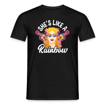 She's Like A Rainbow Hippie Style - Men's T-Shirt - black - Front - AI Model Male 178 light (178cm)