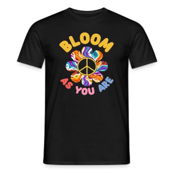 Blühe Wie Du Bist Friedensblume - Männer T-Shirt - Schwarz - Vorne - AI Model Male 178 light (178cm)