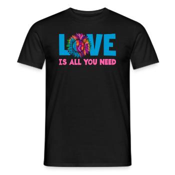 Love Is All You Need Bunt - Männer T-Shirt - Schwarz - Vorne - AI Model Male 178 light (178cm)